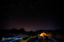 Starry night at Isla Carmen camp, looking north. Baja, Mexico.