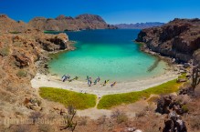Honeymoon Cove, a four-image panorama stitch. Isla Danzante, Baja, Mexico.
