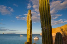 Kayak mothership Ursa Major at Agua Verde, Sea of Cortez, Baja, Mexico.