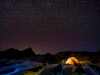 Starry night at Isla Carmen camp, looking north.