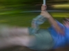 Liz on a found rope swing