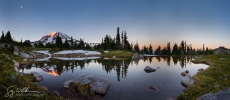 Tarn reflections at Spray Park, Mt. Rainier NP.