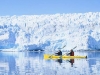 Harriman Glacier. Sea kayaking near the clean, angelic ice of the Harriman Glacier, Prince William Sound, Alaska.