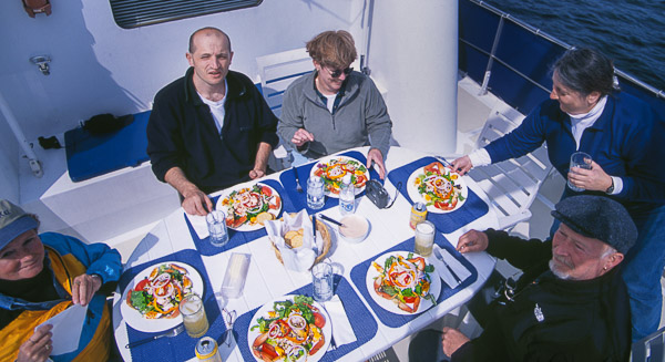 Lunch aboard the Ursa Major.