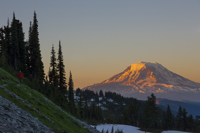 Mt. Adams from Goat Rocks Wilderness, Washington State. Canon 5D III, 70-200mm f/4L @111mm, f/11, 1/50sec, iso100.