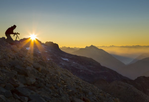 Sunrise near Sahale Glacier camp, Sahale Arm, North Cascades NP, Washington State.