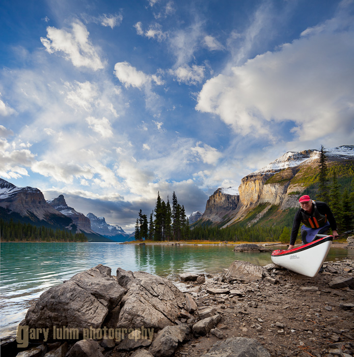 Spirit Island, Maligne Lake, Jasper National Park Canon 5D II, 17-40mm f/4L @ 17mm, @f/8, 1/80 and 1/320sec, iso200.