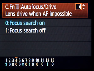 Focus search (0) can be useful, but focus stop (1)