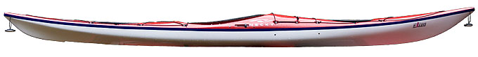 Necky Eliza, 15'-3" long, 21" beam, Weight: 42 lbs. Low volume and low deck profile present some packing challenges.