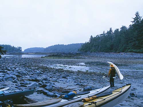 Gray sky at morning. Tide out. Deer Group, BC, Canada.